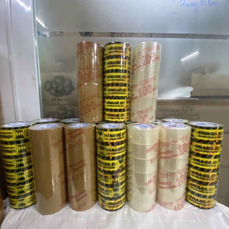 Băng keo cuộn 200y cây 6 cuộn 1,8kg