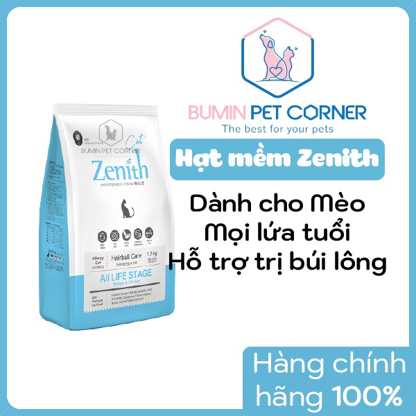 Thức ăn hạt mềm cho mèo Zenith Cat Hairball túi 1.2 Kg