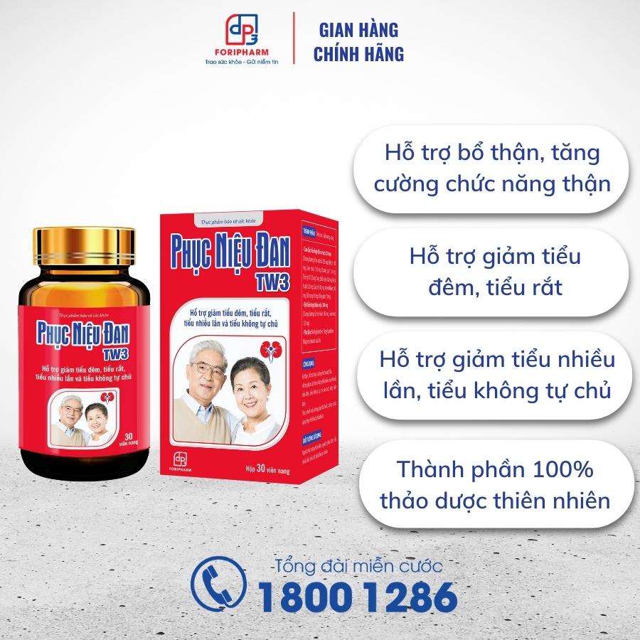 Phục Niệu Đan TW3 - Hỗ trợ giảm tiểu đêm, tiểu rắt, tiểu nhiều lần, không tự chủ - Hộp 60 viên