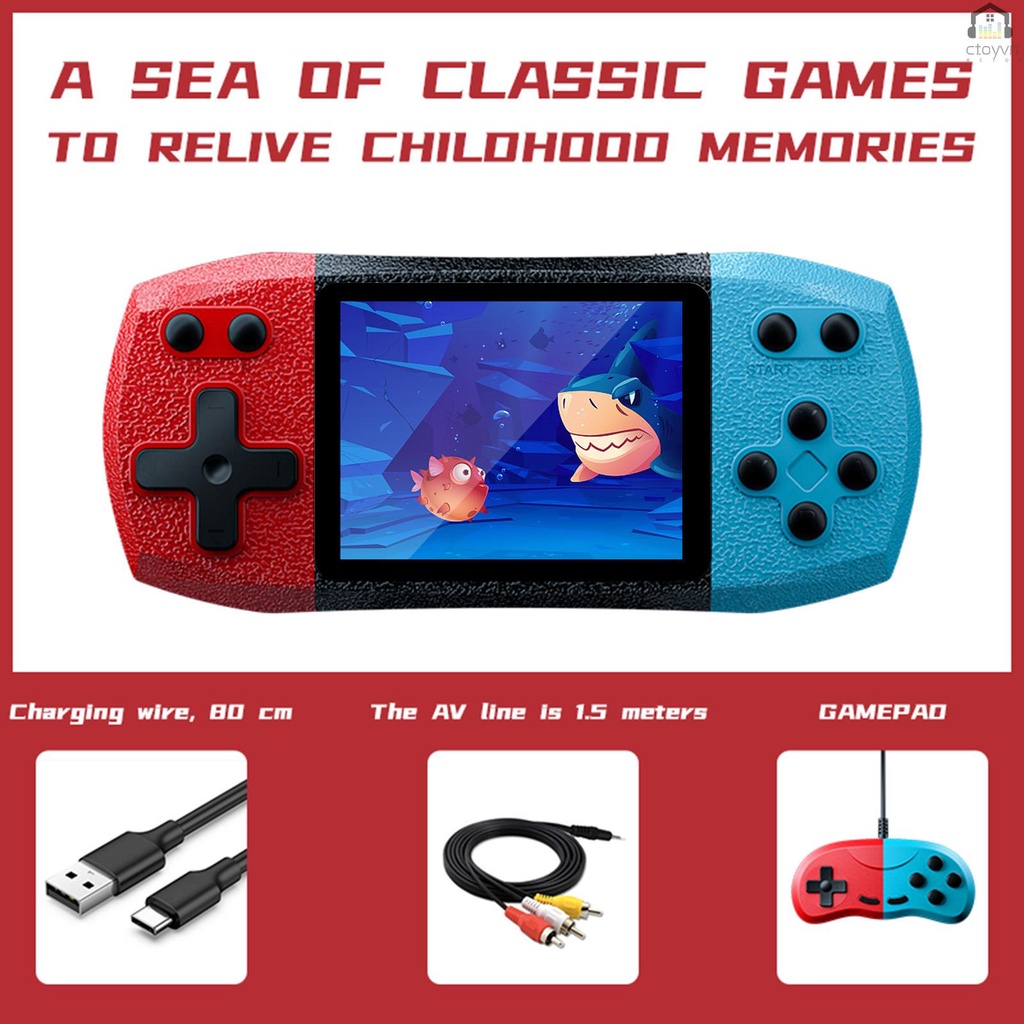 Máy chơi game cầm tay G620 3.0 inch tích hợp 500 trò chơi điện tử màn hình màu sạc pin 1000mah