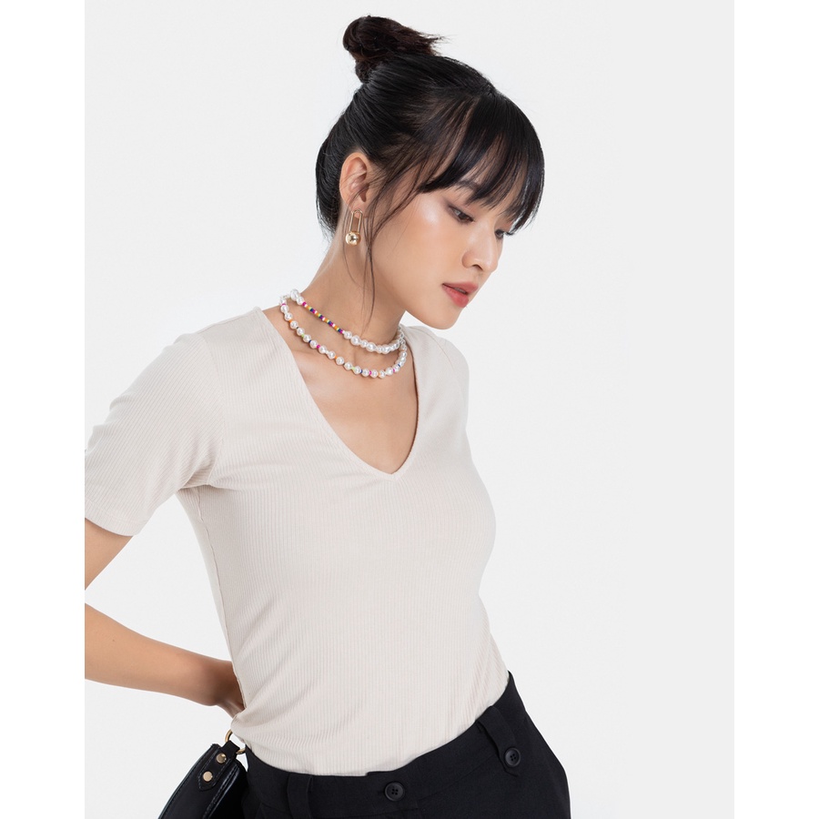 Áo Croptop Nữ Thời Trang JUNO Kiểu Cổ V JNATH002