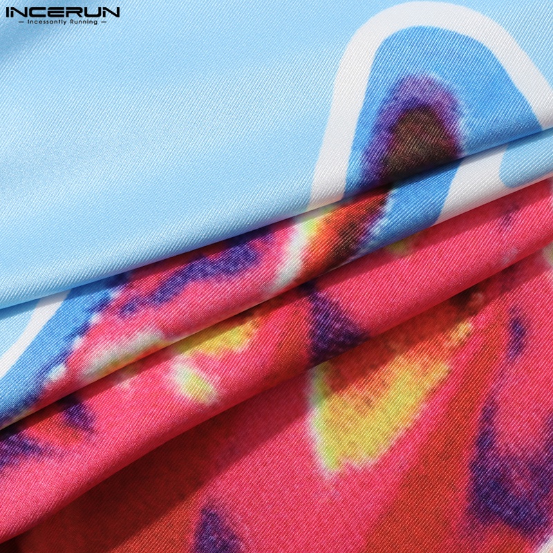 Áo tank top INCERUN sát nách dáng ôm in họa tiết thờI trang cho nam