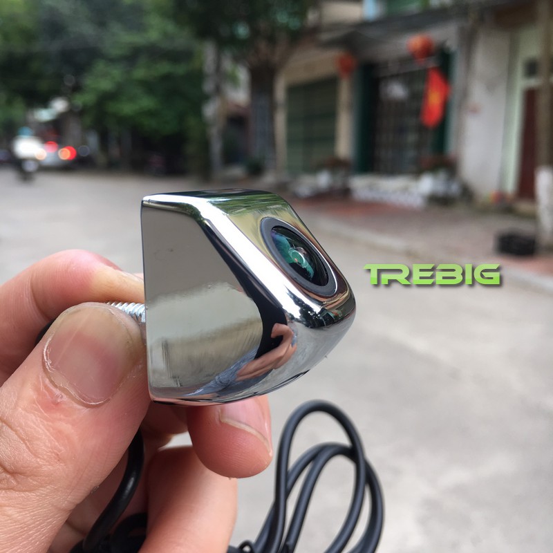 Camera lùi ô tô AHD góc rộng, vỏ kim loại chrome sáng bóng, ống kính lồi, độ nét cao, camera AHD inbox trebig BH 6 tháng