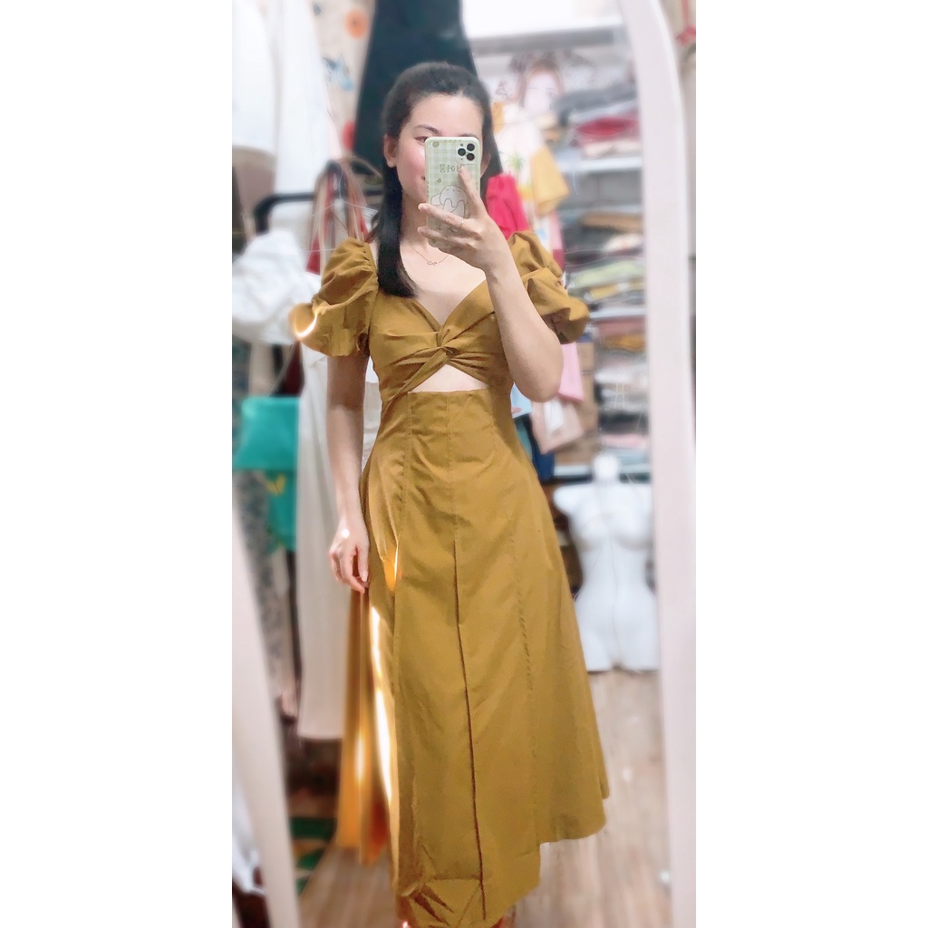 VÁY XOẮN NGỰC CỔ TIM TAY BỒNG C HÀNG ĐẸP SIZE CHUẨN - KÈM ẢNH THẬT- DIDI STORE