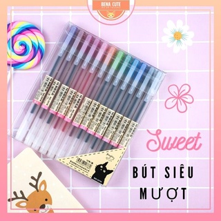 Set 10 bút màu nước để ký họa ️🎈 MUJI đầu kim 0,38 mm - hộp 10 màu sáng tạo