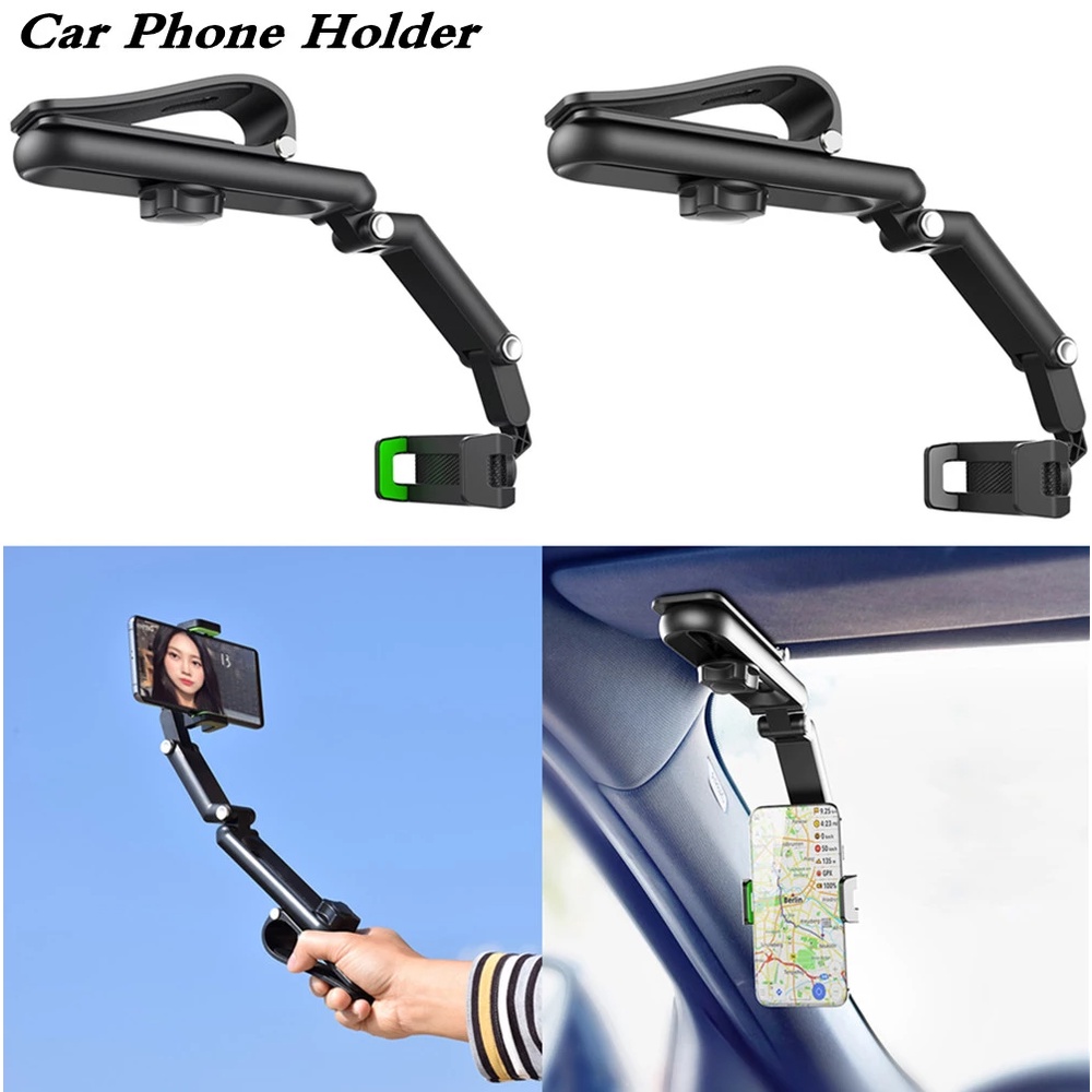 Giá Đỡ Điện Thoại Di Động Kẹp Kính Chiếu Hậu GPS 1080 Thông Dụng Cho Xe Hơi° Giá Đỡ Điện Thoại Trên Ô Tô Tiện Dụng