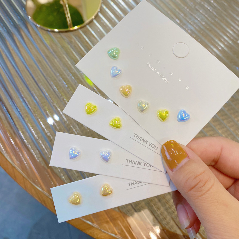 Dễ Thương Khuyên Tai Nhựa Hình Trái Tim Nhiều Màu Xinh Xắn Cho Nữ