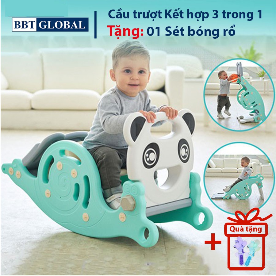 Cầu trượt đa năng kết hợp 3 trong 1, TẶNG BÓNG RỔ BBT Global BSL6602