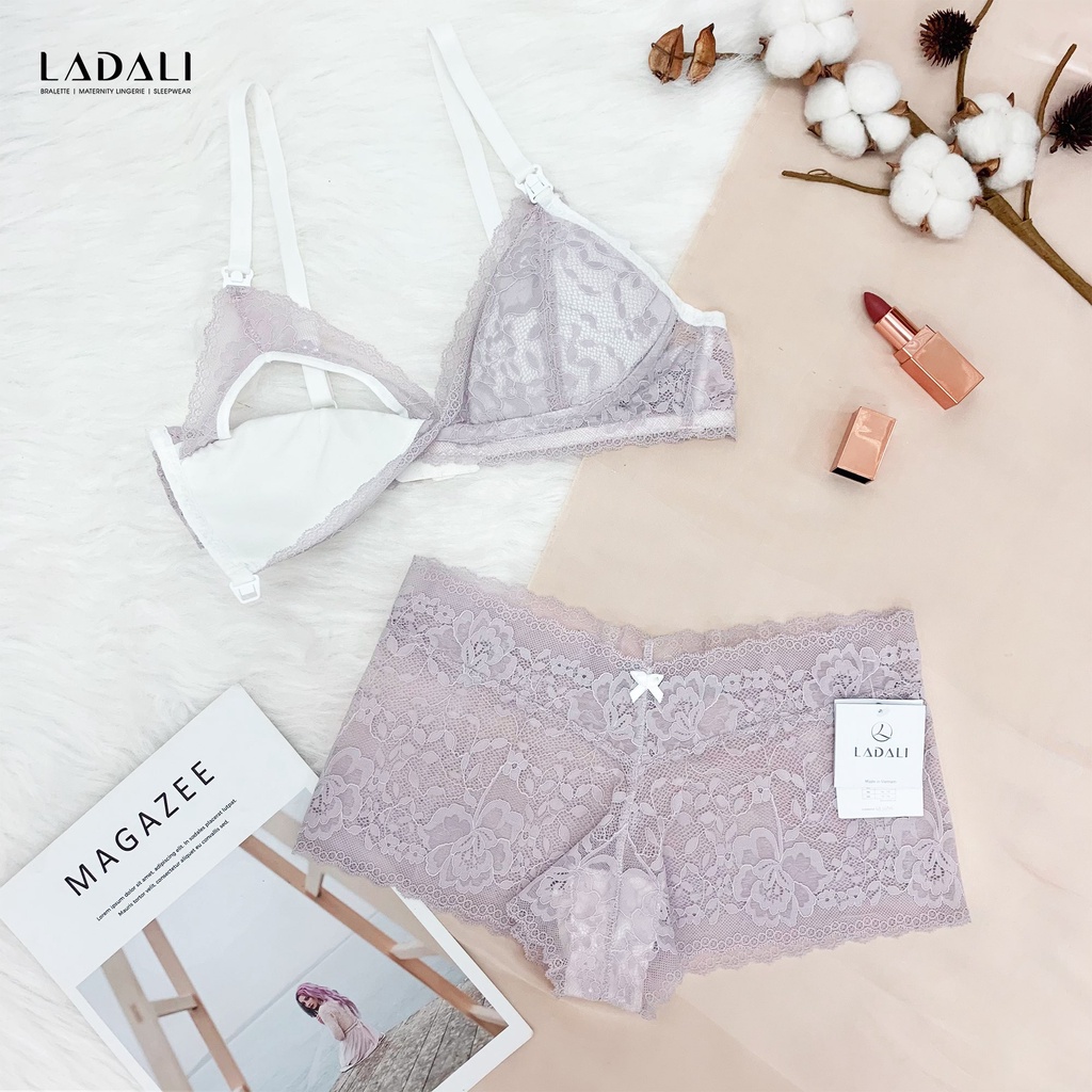 Áo lót bầu và cho con bú sau sinh mở cúc tiện lợi không gọng Ladali