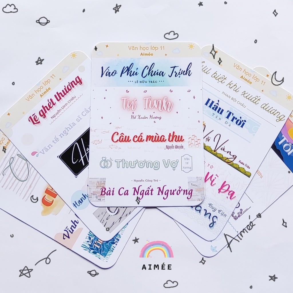 CŨ - Sticker nhãn dán văn học 11, tiêu đề văn học 11, ngữ văn 11| AIMÉE