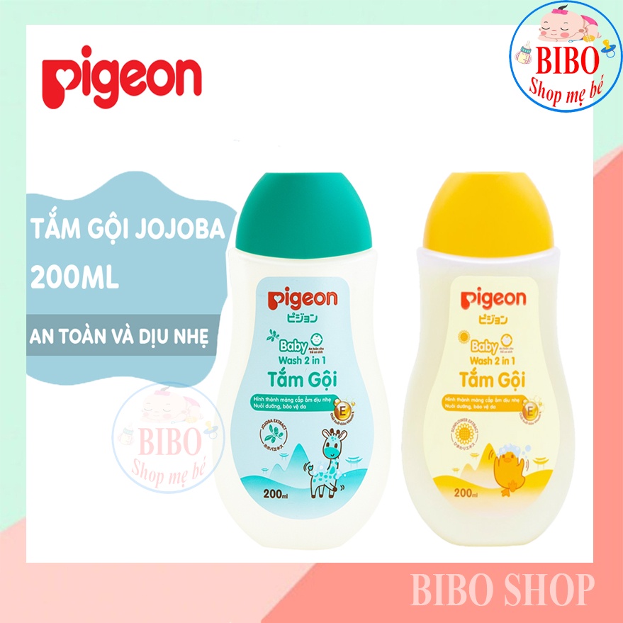 Tắm gội dịu nhẹ Pigeon Hương Jojoba, Hoa Hướng Dương 200ml/700ml (MẪU MỚI)