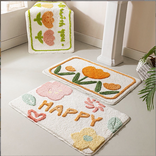 [Cao Cấp] Thảm Bông Cashmere Trải Sàn Lau Chân Mềm Mịn