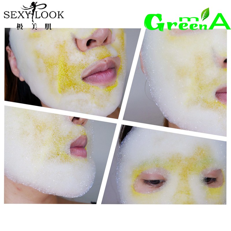 Mặt nạ sủi bọt dưỡng ẩm sâu men bia chiết suất cam vàng Sexylook Bubble Mask Đài Loan