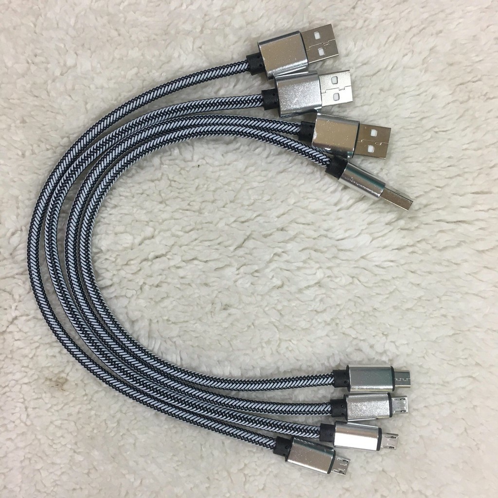 Cáp sạc ngắn 30cm dây dù siêu bền cho Type C-IP- Micro usb