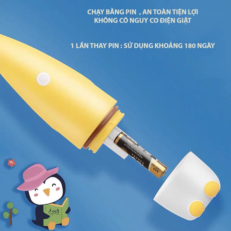 Bàn Chải Điện Chống Thông Nước –BCĐ IPX 5- Tần Số Rung 3000 Lần / Phút Làm Sạch Răng Miệng