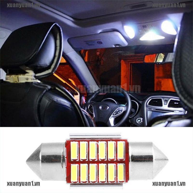 [XUANYUAN1] Bộ 2 Đèn LED 31mm 4014 12SMD C5W Trang Trí Nội Thất Xe Hơi