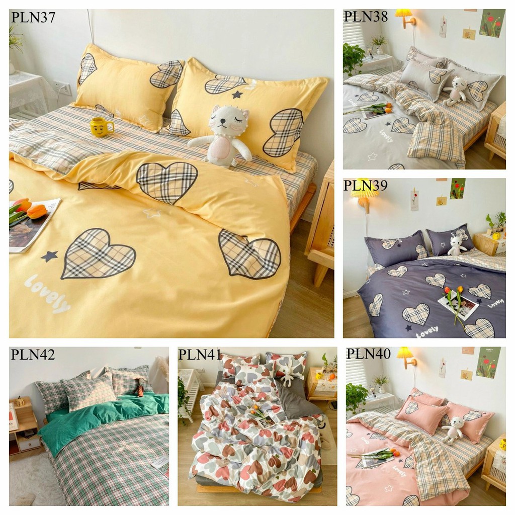 Combo 4 món chăn ga gối cotton poly nhập mẫu HOA CÚC NHÍ XANH NHIỀU MÀU (đủ kích thước)