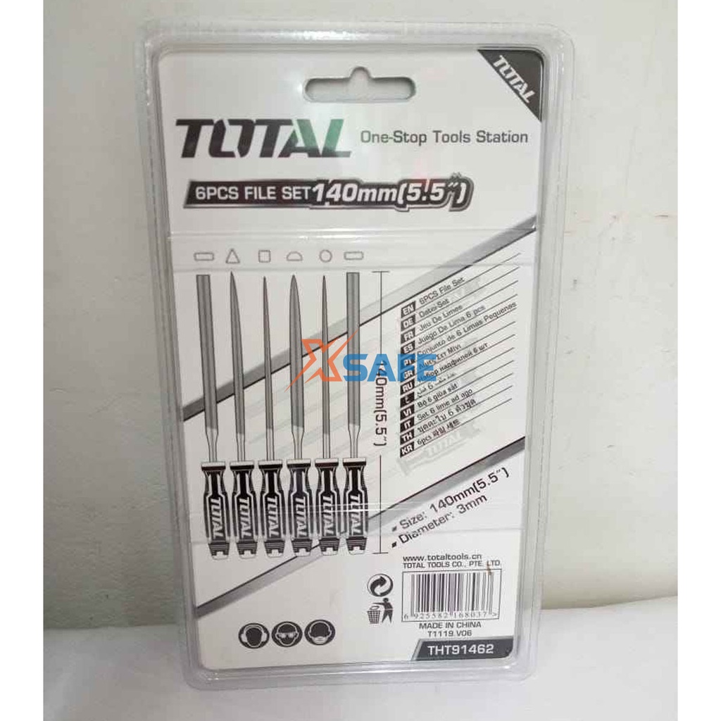 Bộ 6 giũa sắt TOTAL THT91462 đa dạng chất liệu cao cấp, độ bền, chất lượng cao, tay cầm thiết kế mềm mại