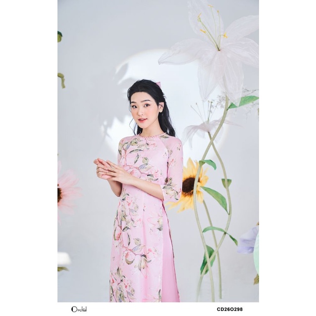 Set Áo dài cách tân tay lỡ nữ chất tơ nhũ cao cấp Orchid CD26O298 | BigBuy360 - bigbuy360.vn