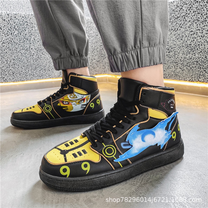 (NC1) Giày thể thao cổ cao IN HÌNH KIMETSU NO YAIBA NARUTO phong cách unisex thời trang anime chibi