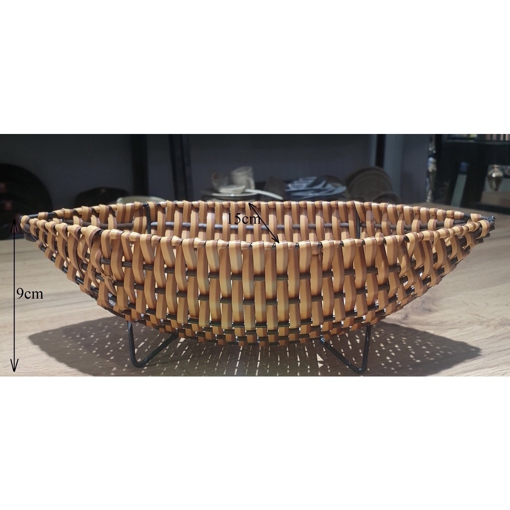 Thuyền Nhựa Giả Mây  Kích Thước  D36cm R18 cao 8cm  Decor Quán Ăn, Nhà Hàng, bếp gia đình