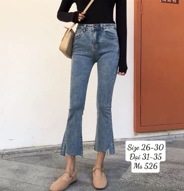 {Size 26 -35} Quần Jean Nữ ỐNG LOE Rách Gấu