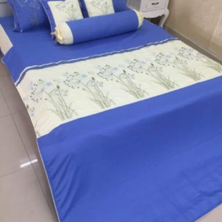 Set Satin lụa thêu hoa 7 món