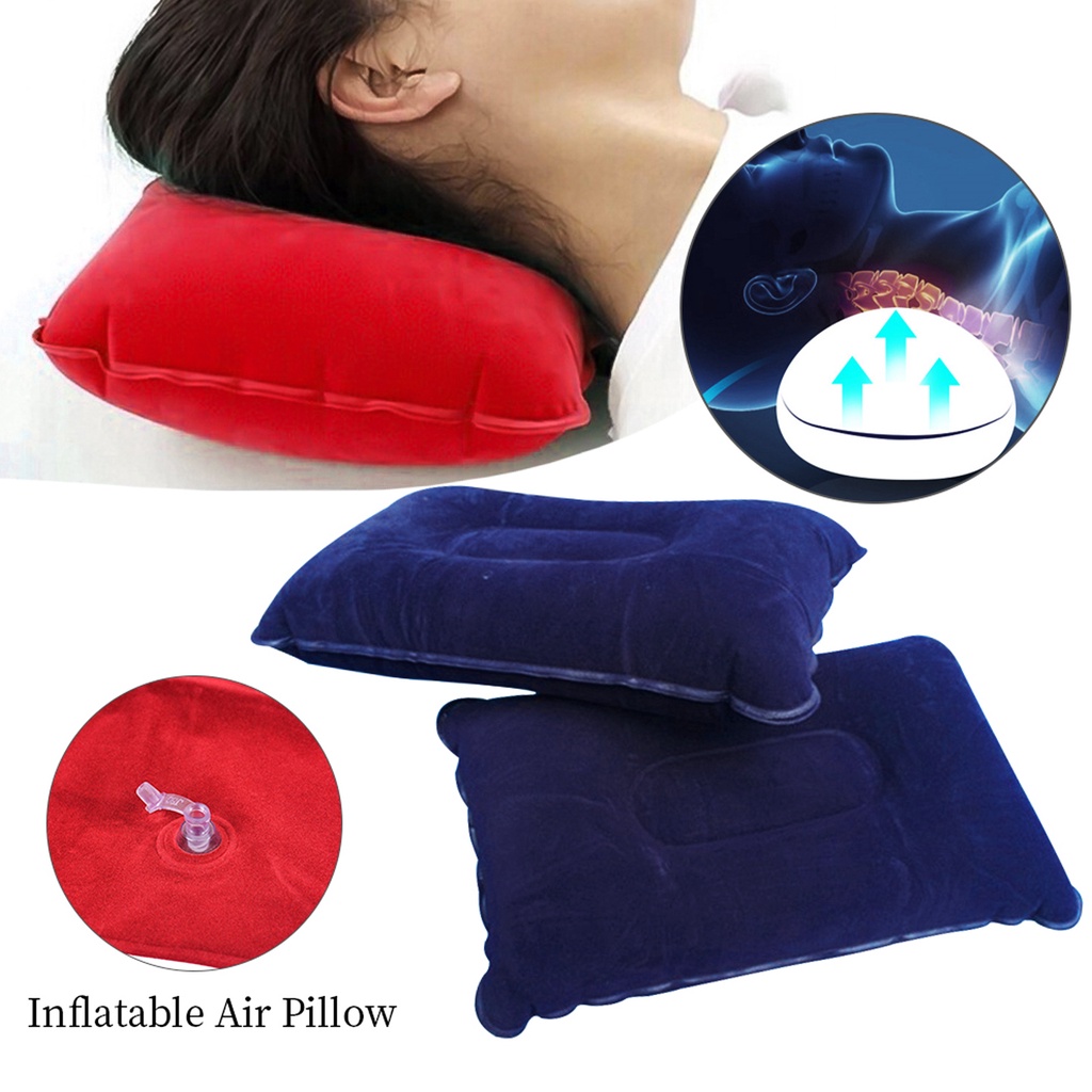 Gối Kê Cổ Bơm Hơi Bằng PVC Nylon Tiện Dụng Mang Theo Du Lịch