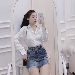Áo Sơ Mi Lụa Nữ Vân Chìm Chuẩn Xịn [ Cao Cấp ]