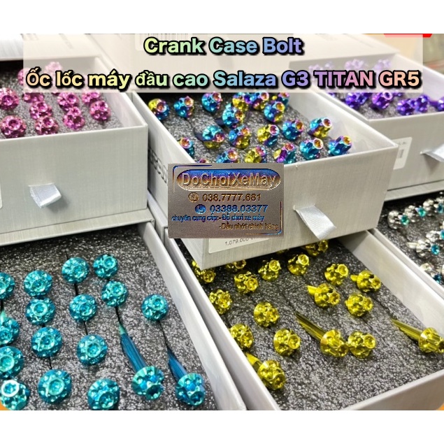 Ốc lốc máy đầu cao mẫu G3 Salaza Titan Gr5 Cao Cấp cho Ex 2010 , Ex 135 , Ex 150 , Ex 2011 . DoChoiXeMay