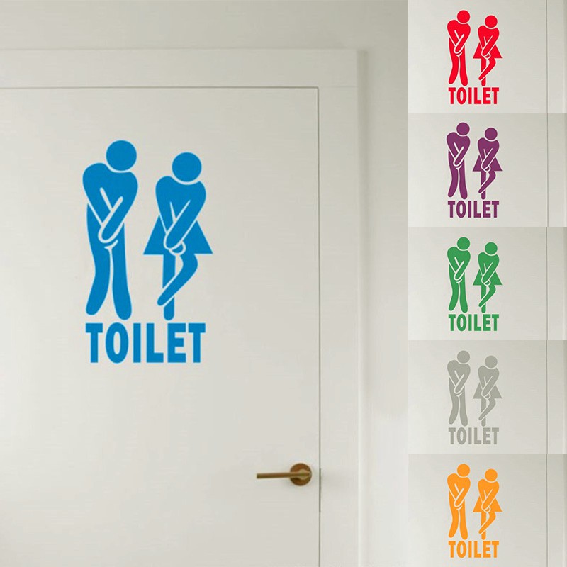 Đề can hình đàn ông và phụ nữ dùng để trang trí nhà vệ sinh