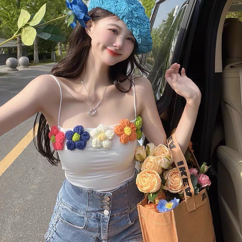 Áo 2 dây babydoll bông hoa áo kiểu nữ đẹp
