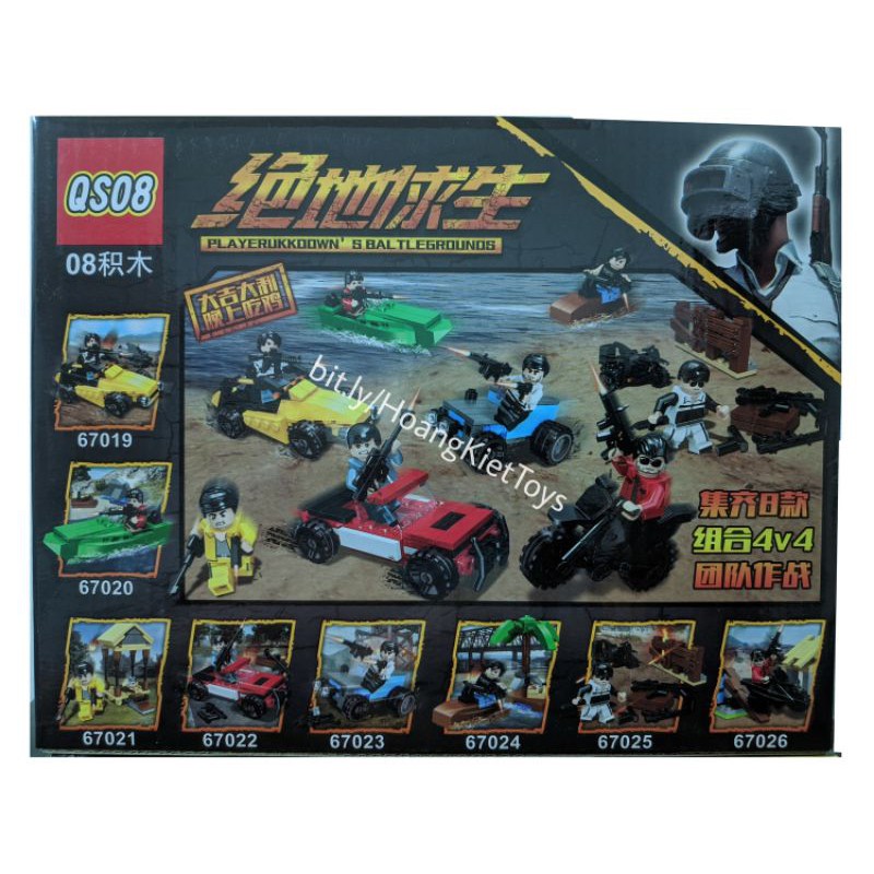 Lego PUBG Minifigure QS08 67027B lắp ráp phương tiện di chuyển  Playerunknown's battlegrounds