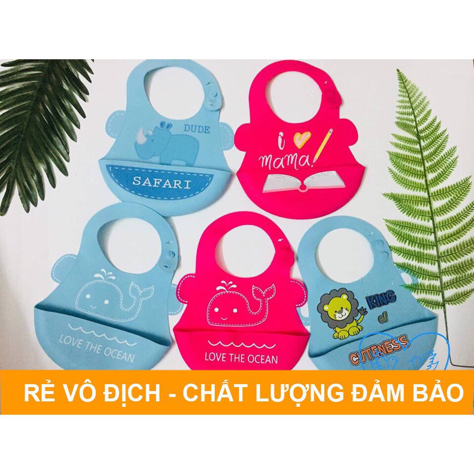 Yếm silicon cho bé in hình cute cực kỳ dễ thương