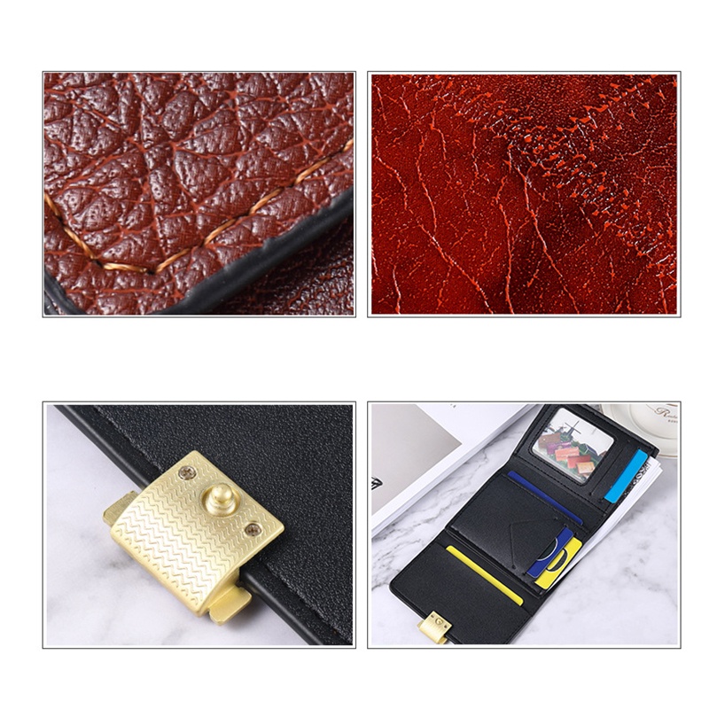 KAITIFEI Ví nữ da ngắn gập cầm tay mini nhỏ gọn đẹp giá rẻ vintage sang trọng