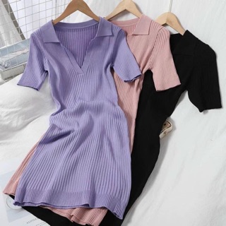 Váy len tăm body cổ đức