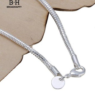Silver Plated 3mm Snake Chain Bangle Lobster Clasp Bracelet