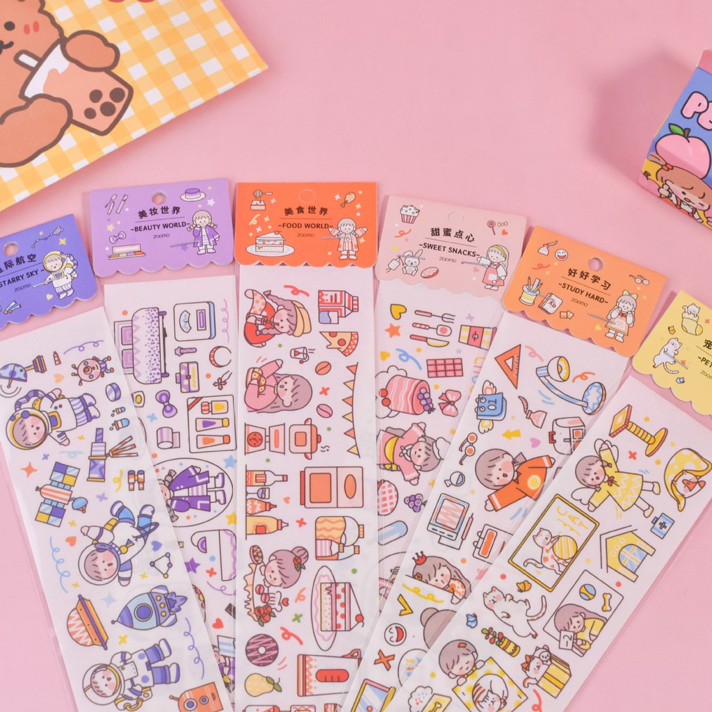Sticker dài siêu đáng yêu phong cách Hàn Quốc S16 Taro Stationery