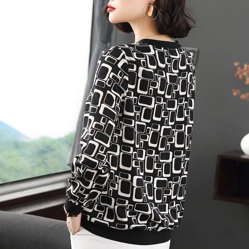 Áo thun tay dài plus size cho phụ nữ trung niên