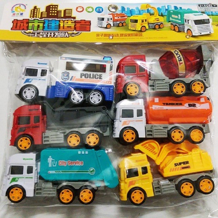 Đồ chơi ô tô 6 chiếc bánh đà cho bé oto tự chạy o to mini