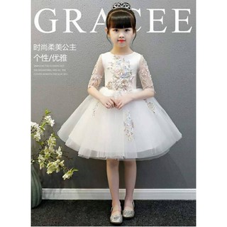 ĐẦM CÔNG CHÚA BÉ GÁI TRẮNG NGẮN REN THÊU CAO CẤP 13 ĐẾN 40KG