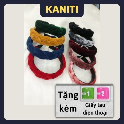 Băng Đô Tóc Cao Cấp Tết Vải Nhung Sang Trọng, Thanh Lịch, Bờm Cài Tóc Duyên Dáng Nữ Tính - V82