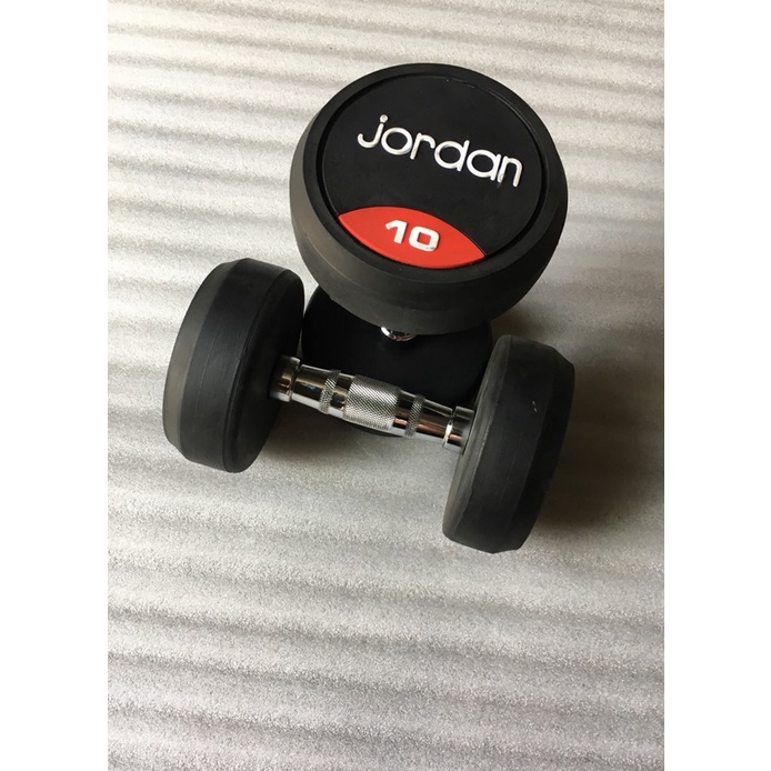 Tạ tay cao su 10kg Jordan, có lõi bằng thép, tay cầm bằng inox nhám, Giá rẻ nhất!