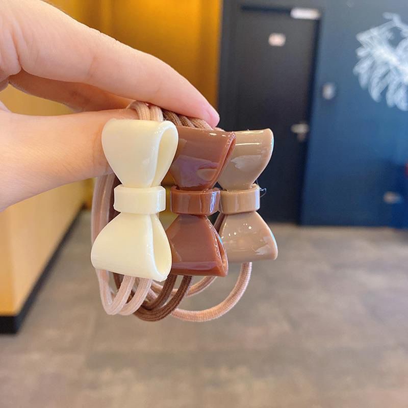 Dây Buộc Tóc Cao Su Co Giãn Màu Trà Sữa Phong Cách Hàn Quốc Thời Trang