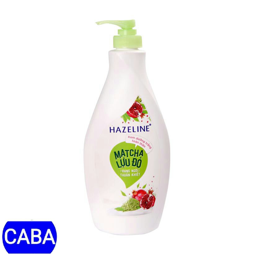 Hazeline Sữa dưỡng thể dưỡng trắng da matcha lựu đỏ 370ml (chai xanh)