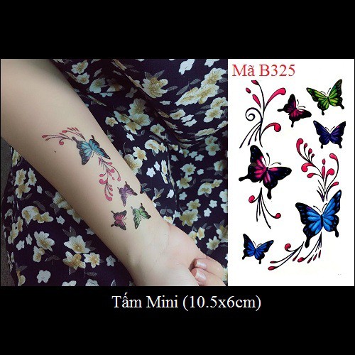 Xăm dán tattoo bướm B325