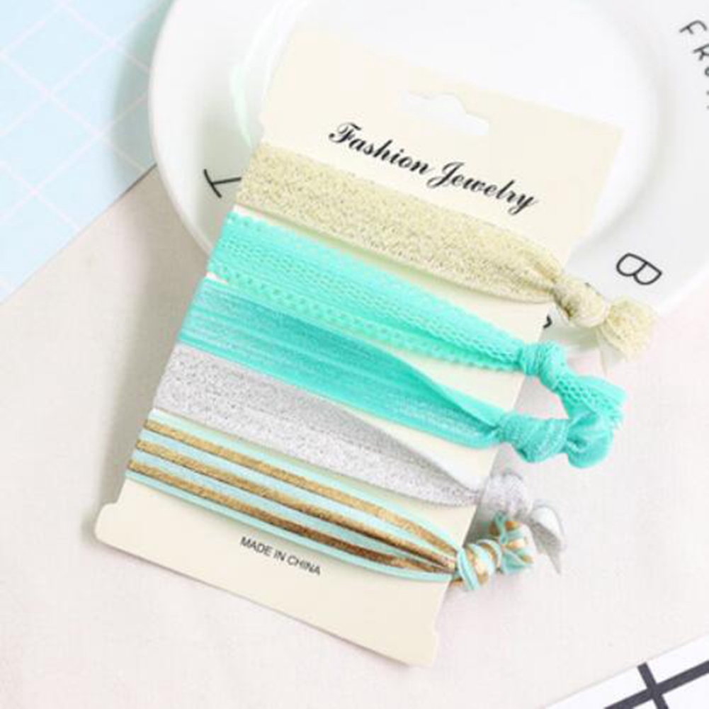 Set 6 Dây Buộc Tóc Co Giãn Nhiều Màu Thời Trang Cho Nữ