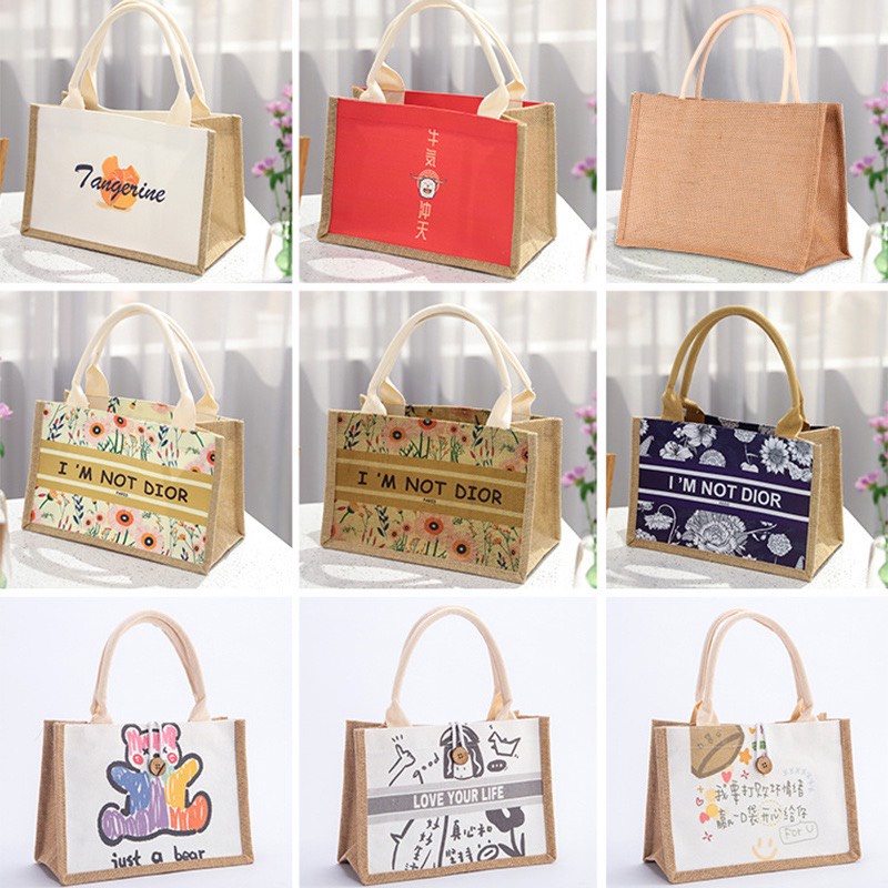 Túi tote, vải canvas, túi cói vintage thời trang dạo phố size lớn, tiện dụng bền đẹp