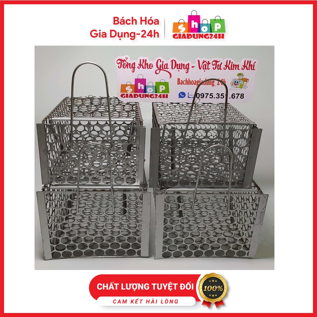 Bẫy chuột lồng sắt cỡ nhỏ 20x13x13cm -hàng sắt Nam Đinh Có thể tái sử dụng-Giadung24h