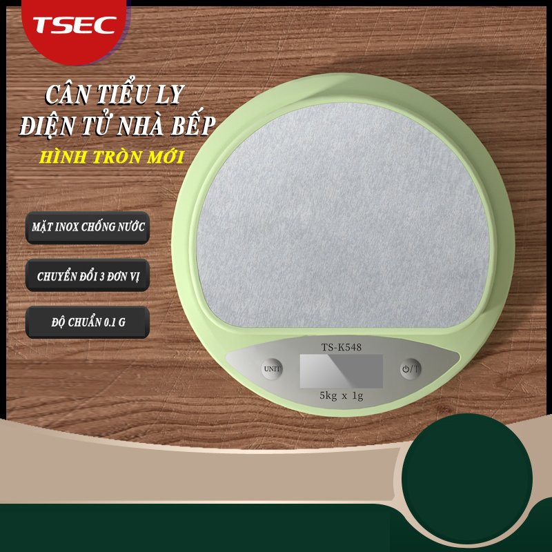 Cân tiểu ly điện tử nhà bếp mini độ chính xác cao 1g đến 2kg - Sạc USB - Chất liệu inox